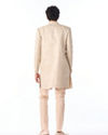 Manyavar Men Cream Self Design Indo Western