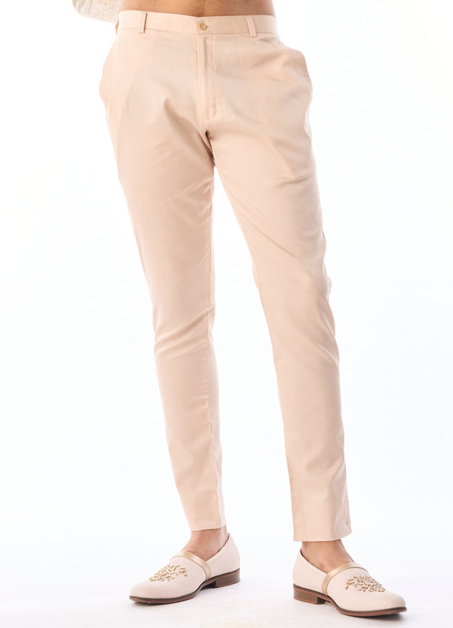 Manyavar Men Cream Self Design Indo Western