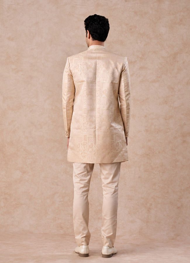 Manyavar Men Peach Spellbind Indo Western