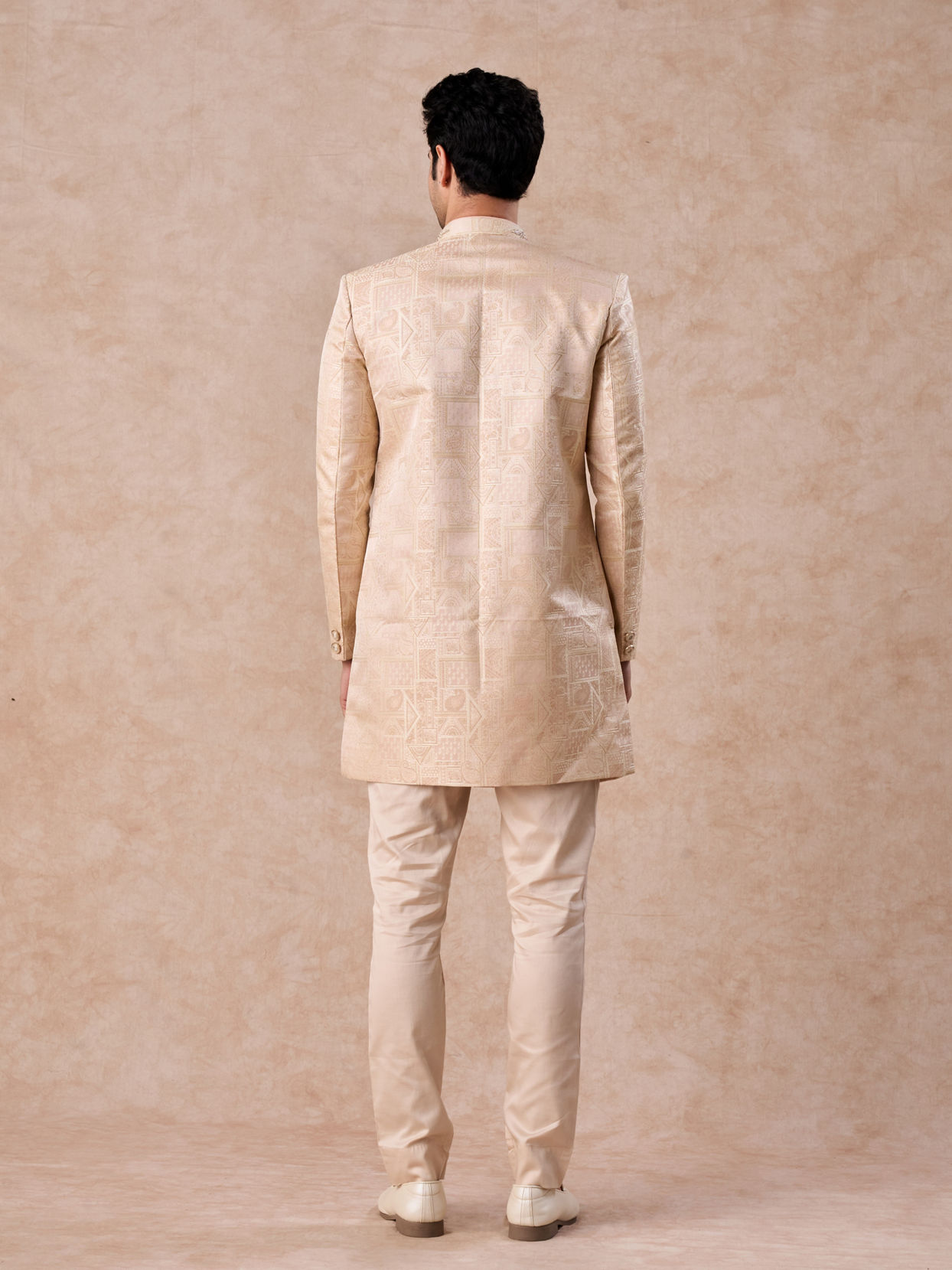 Manyavar Men Peach Spellbind Indo Western