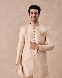 Manyavar Men Peach Spellbind Indo Western