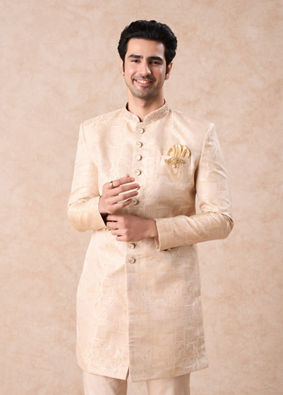 Manyavar Men Peach Spellbind Indo Western