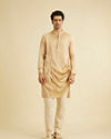 Manyavar Men Cream Self Design Indo Western