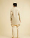Manyavar Men Cream Self Design Indo Western
