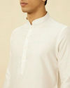 Manyavar Men Cream Pink Medallion Patterned Indo Western Set