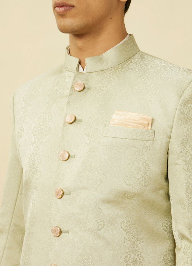 Indo Western for Men - Buy Sage Green Medallion Patterned Indo Western ...