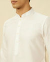 Manyavar Men Veiled Rose Pink Medallion Patterned Indo Western Set