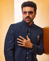 Midnight Blue Diamond Patterned Indo Jacket Set