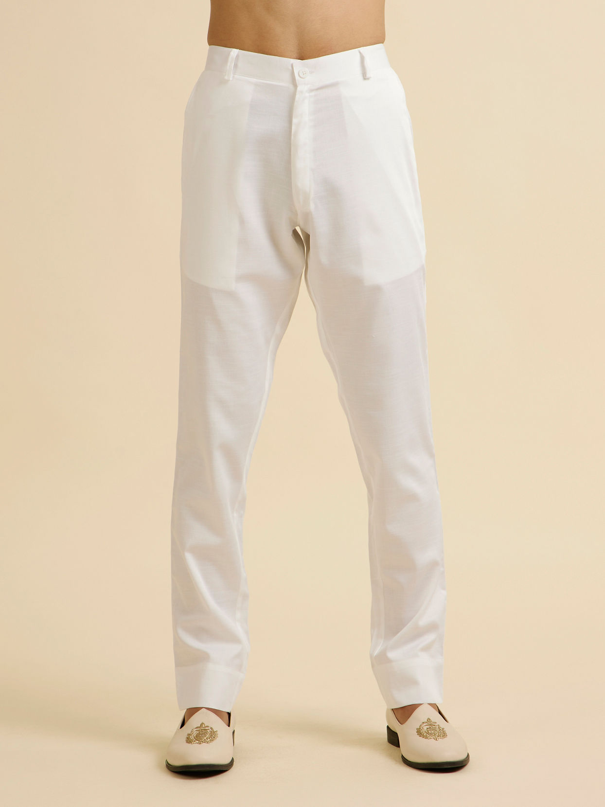 Manyavar Men White Sequinned Layered Indo Western Set
