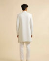 alt message - Manyavar Men White Sequinned Layered Indo Western Set image number 4