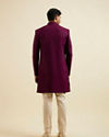 Manyavar Men Purple Sequinned Layered Indo Western Set