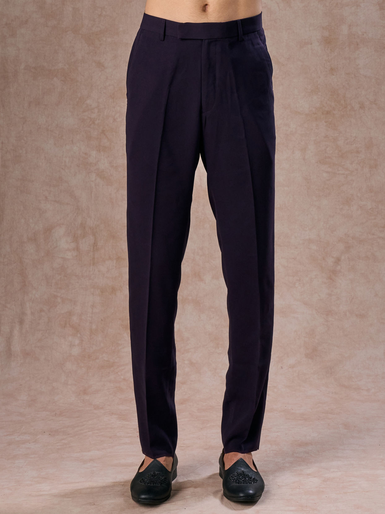 Manyavar Men Regal Purple Velvet Elegance Indo Western