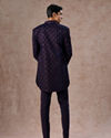 Manyavar Men Regal Purple Velvet Elegance Indo Western