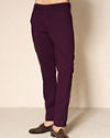 Manyavar Men Grape Velvet Splendor Indo Western