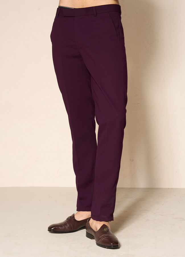 Manyavar Men Grape Velvet Splendor Indo Western