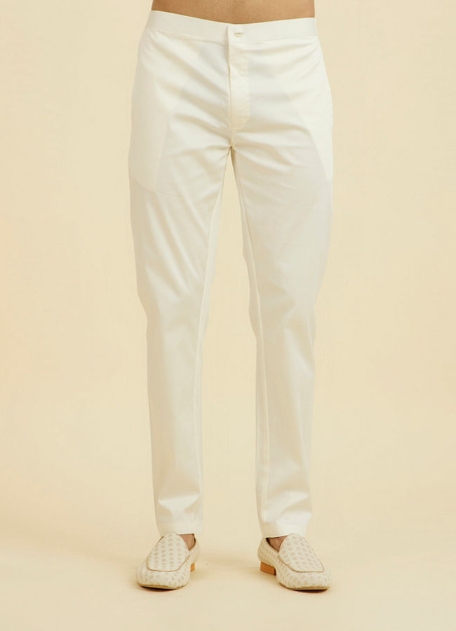 Manyavar Men Cream Georgette Elegance Indo Western