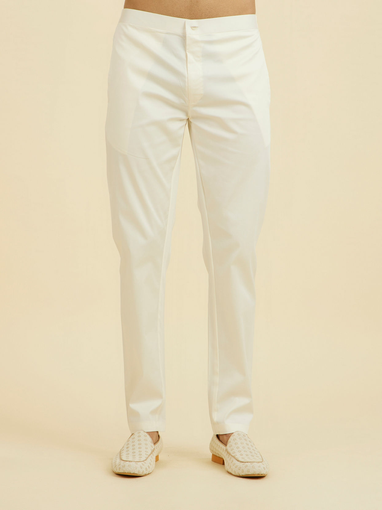 Manyavar Men Cream Georgette Elegance Indo Western