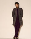 Manyavar Men Exquisite Purple Velvet Indo Western