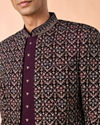 Manyavar Men Exquisite Purple Velvet Indo Western