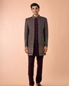 Manyavar Men Exquisite Purple Velvet Indo Western