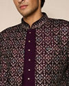 Manyavar Men Exquisite Purple Velvet Indo Western