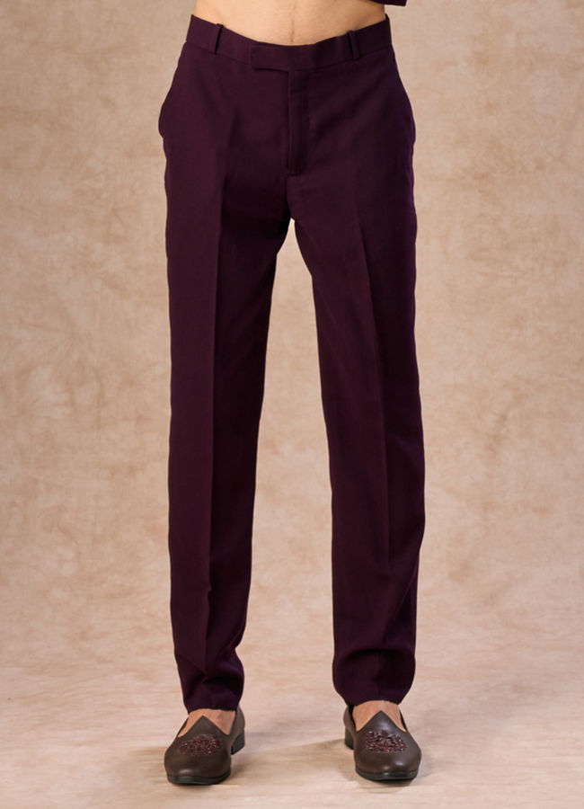 Manyavar Men Purple Embroidered Indo-Western