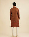 Manyavar Men Rust Red Aztec Print Jacket