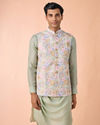 Manyavar Men Enchanting Light Mid Green Nehru Jacket