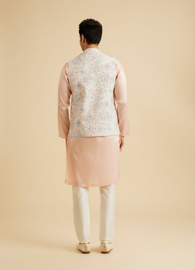 Manyavar Men Elegant Charm Cream Nehru Jacket