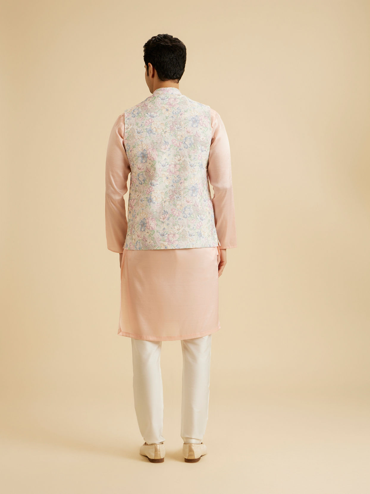 Manyavar Men Elegant Charm Cream Nehru Jacket