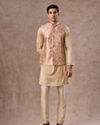 Manyavar Men Elegant Beige Nehru Jacket