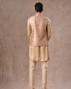 Manyavar Men Elegant Beige Nehru Jacket