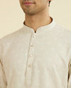Manyavar Men Beige Quintessential Short Kurta