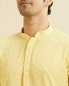 Manyavar Men Light Yellow Chikankari Kurta Pajama