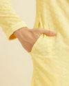 Manyavar Men Light Yellow Chikankari Kurta Pajama image number 3