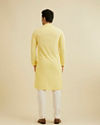 Manyavar Men Light Yellow Chikankari Kurta Pajama image number 5