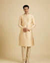 alt message - Manyavar Men Light Cream Embroidered Kurta Set image number 2