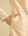 Manyavar Men Light Cream Embroidered Kurta Set
