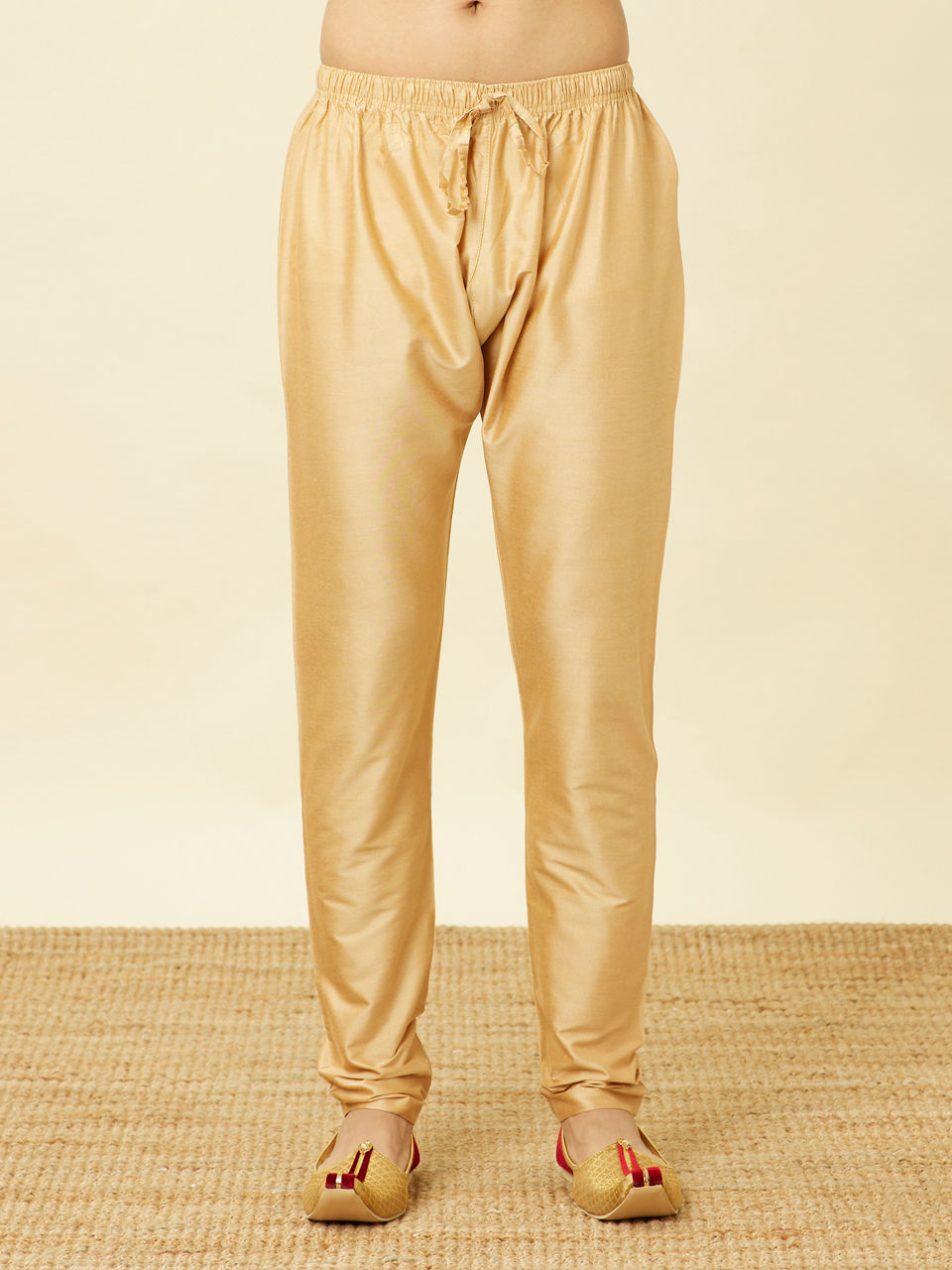 Manyavar Men Chilli Pepper Red Diamond Patterned Kurta Set