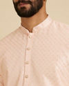 Manyavar Men Light Pink Sequins Kurta Pajama image number 1