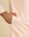 Manyavar Men Light Pink Sequins Kurta Pajama