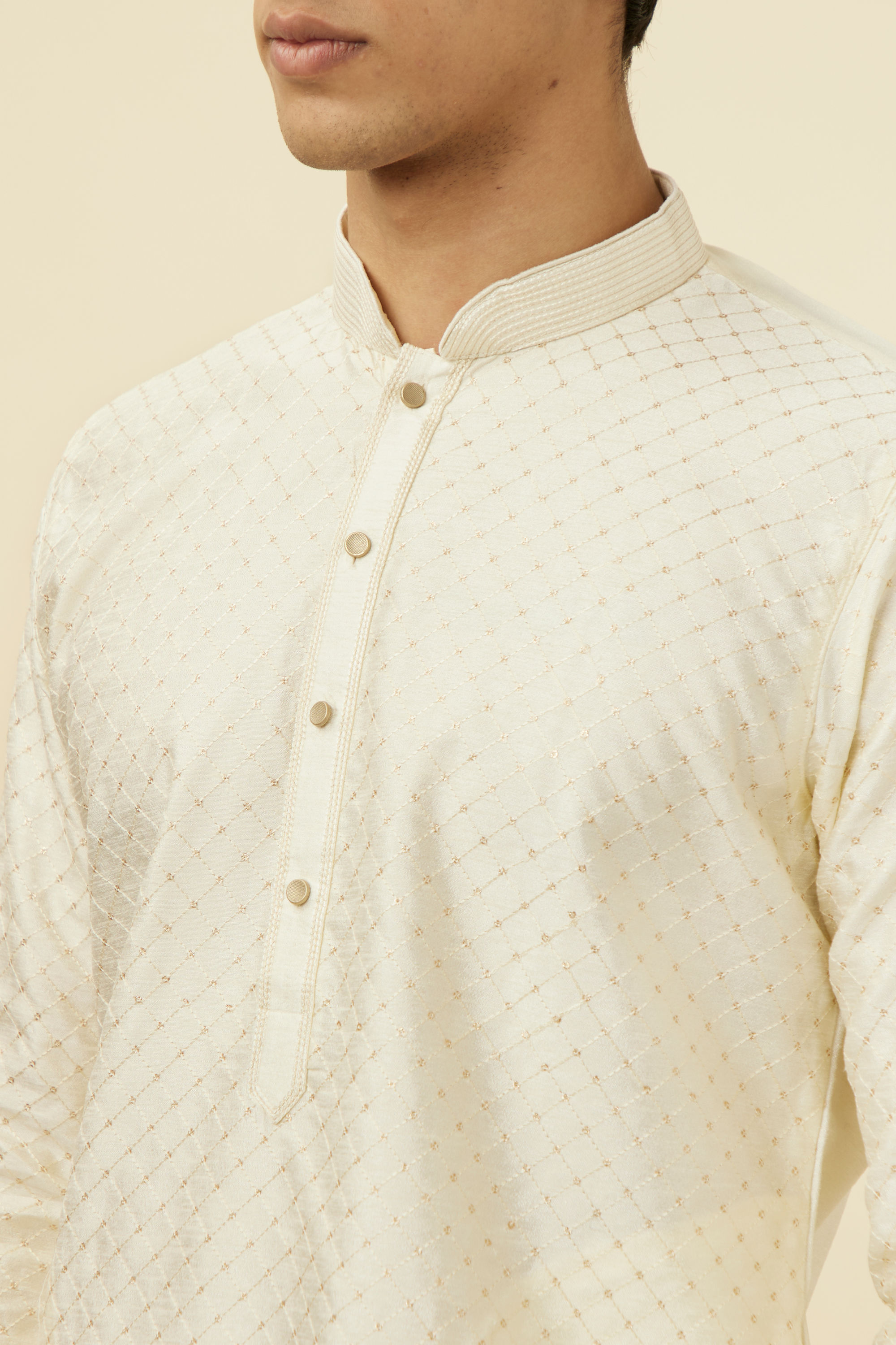 Manyavar Men Crisp White Kurta Pajama