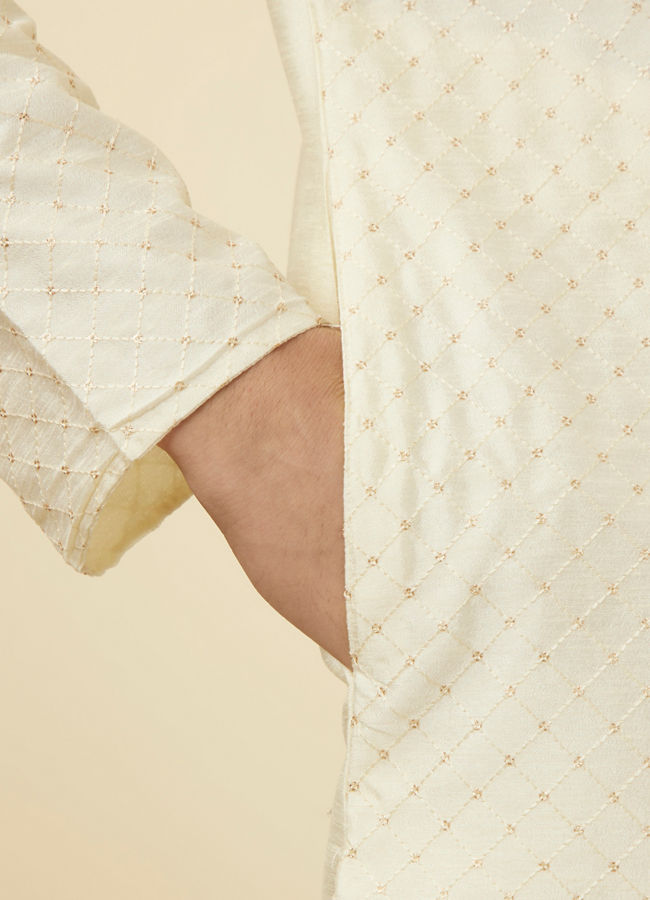 Manyavar Men Crisp White Kurta Pajama