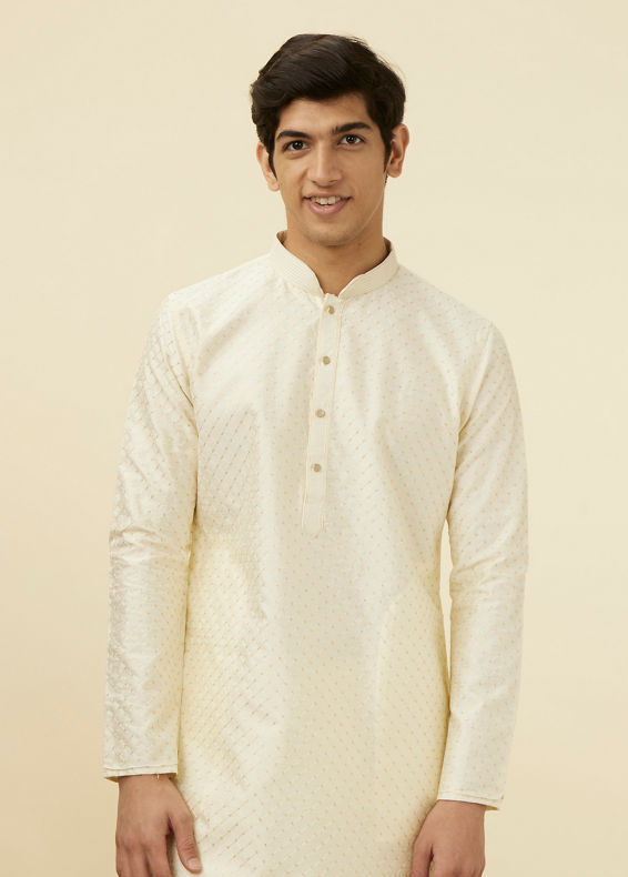 Manyavar Men Crisp White Kurta Pajama