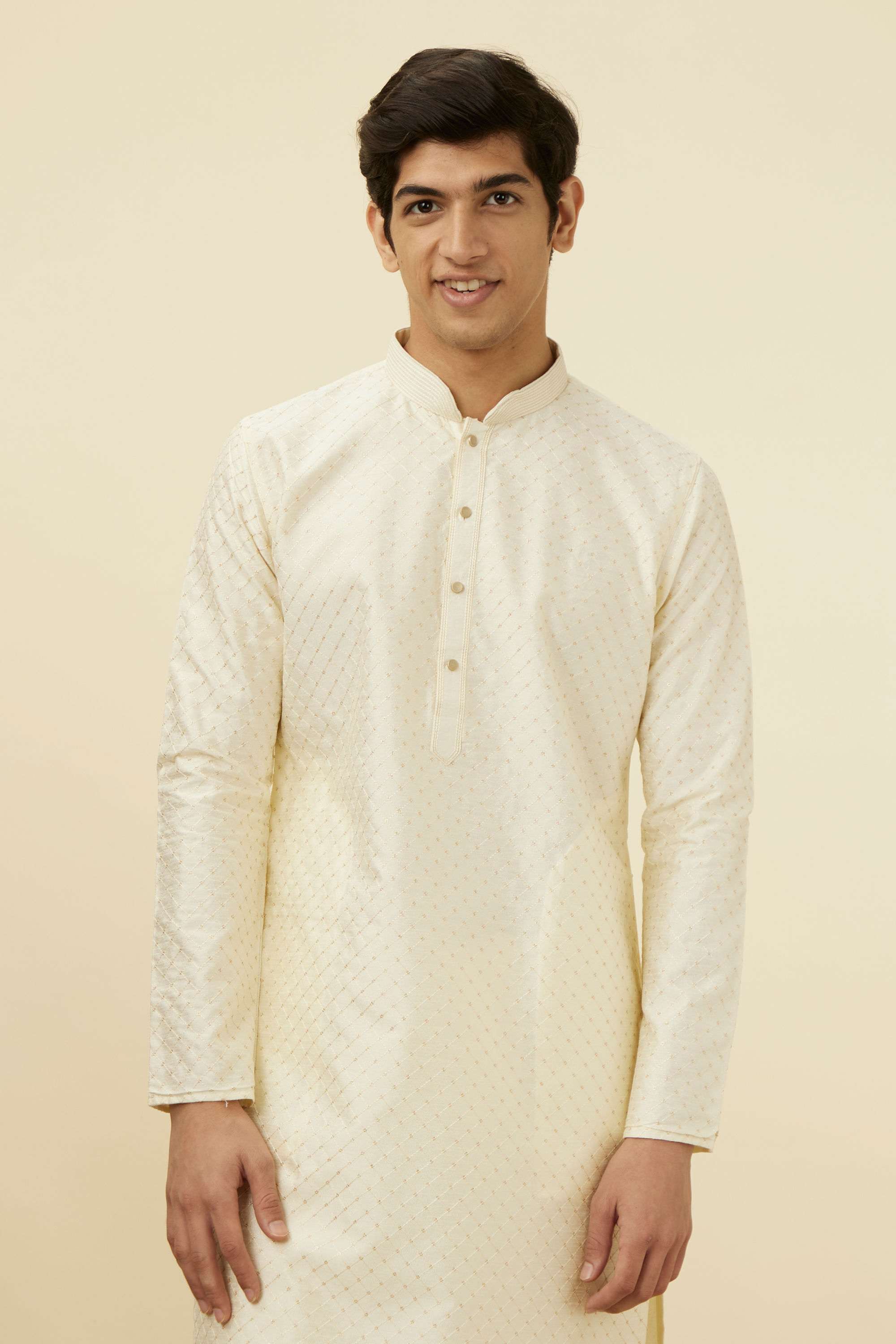 Manyavar Men Crisp White Kurta Pajama