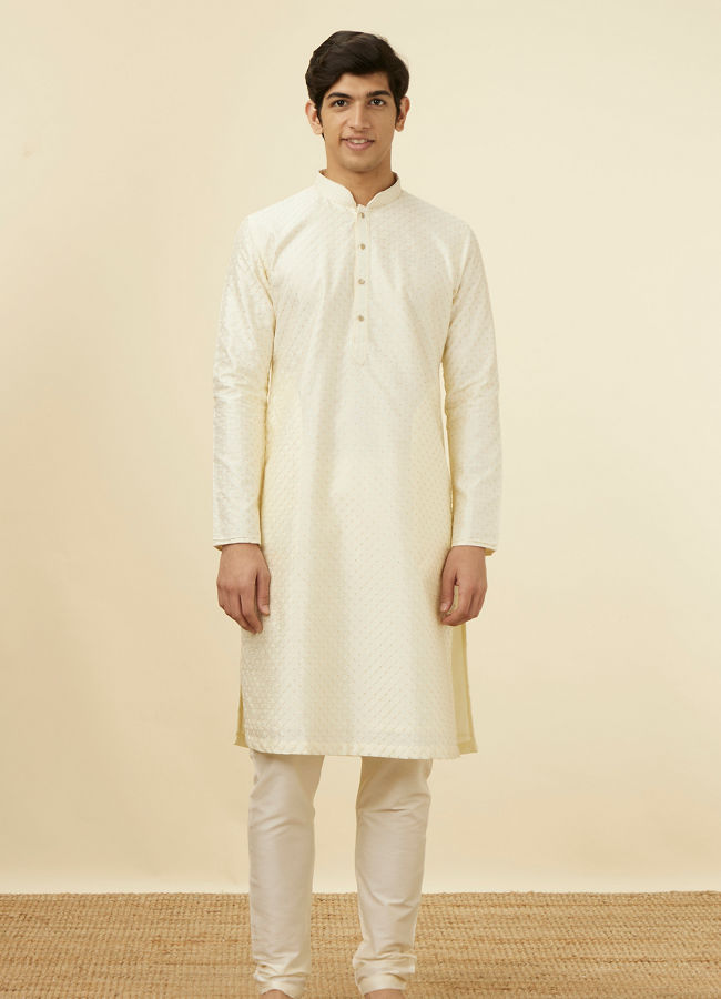 Manyavar Men Crisp White Kurta Pajama