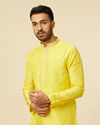 Blazing Yellow Embroidered Sequinned Kurta Set