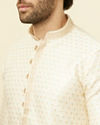 Manyavar Men Biscuit Jacquard Kurta Set