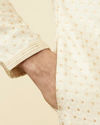 Biscuit Jacquard Kurta Set image number 3