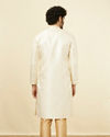 alt message - Manyavar Men Biscuit Jacquard Kurta Set image number 5